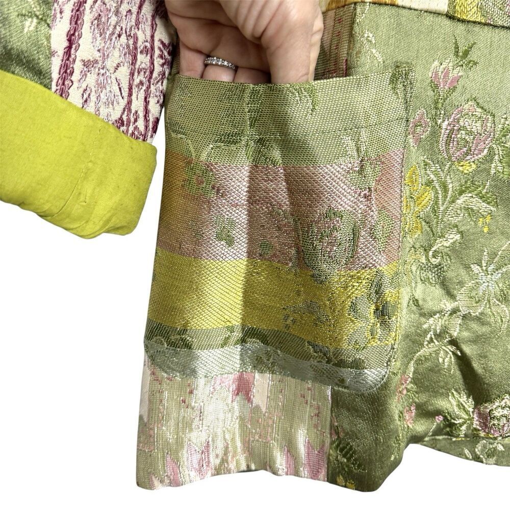 Amanda Smith Patchwork Satin Blazer Jacket Size M… - image 3